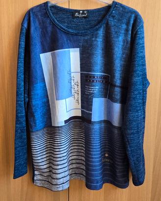 Maglia Calda Blu Melange