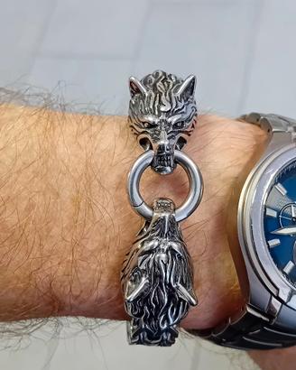 Bracciale Vichingo Testa di Lupo -Fenrir