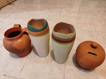 vasi in terracotta n. 3+1 salvadanaio 