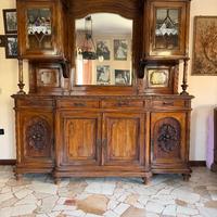 Doppia credenza in legno massello di noce