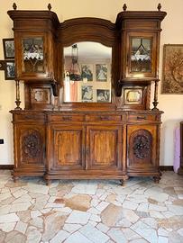 Doppia credenza in legno massello di noce