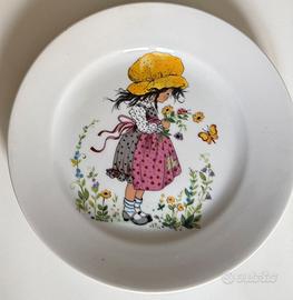 Piatto decorativo bimba e fiori