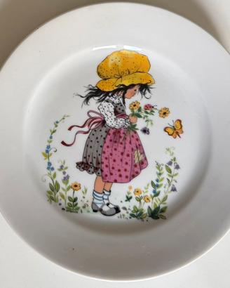 Piatto decorativo bimba e fiori