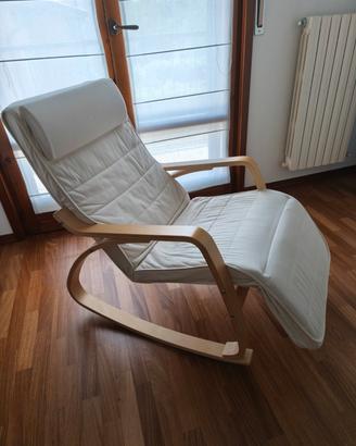 Sedia a dondolo in legno di betulla - Beige