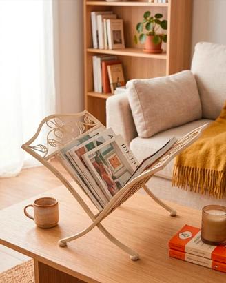 Portariviste Vintage Bianco Shabby Chic