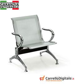 Sedia da attesa in acciaio – NUOVA – 1 posto