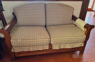 Divano letto 2 posti + poltrona in massello, ottim