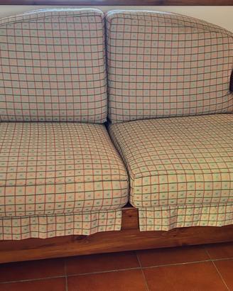 Divano letto 2 posti + poltrona in massello, ottim