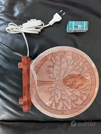 Lampada di Sale Himalayano con Intaglio 