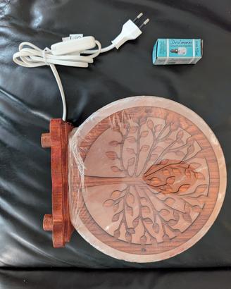Lampada di Sale Himalayano con Intaglio 