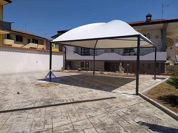 Gazebo 5x5 maggiorato con gronda