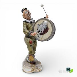 CAPODIMONTE SCULTURA PAGLIACCIO MUSICISTA