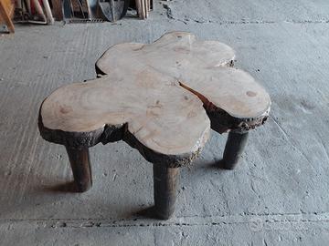 tavolino tronco ceppo rustico 