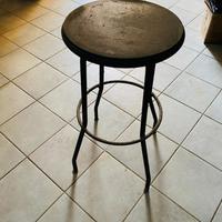 Sgabello da bar vintage in metallo e legno