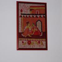 Batik originale India ovest incorniciato in legno