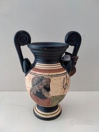 Vasetto Greco decorativo con figure nere 