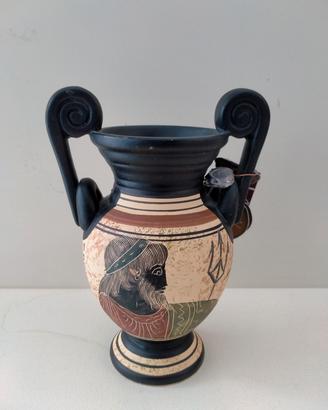Vasetto Greco decorativo con figure nere 