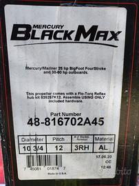 Elica 10 3/4 x passo 12 Black Max Mercury