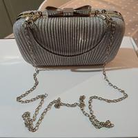 Borsa da sera/pochette elegante argento con glitte