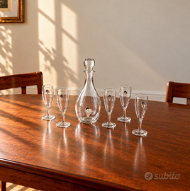 Raffinato set da champagne in cristallo e argento