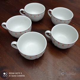 Tazze da thè anni 50  Richard Ginori cuori epoca 