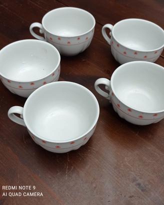 Tazze da thè anni 50  Richard Ginori cuori epoca 