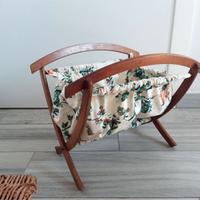 Cestino da lavoro porta cucito o riviste vintage