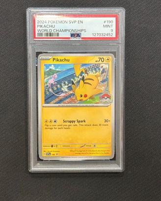 Pikachu 190 World Championships 2024 PSA 9 Mint