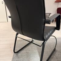 4 sedie Comel in pelle con braccioli