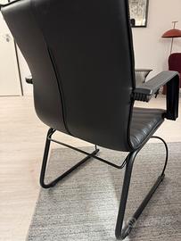 4 sedie Comel in pelle con braccioli