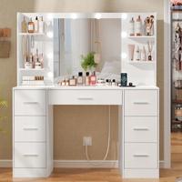 Grande Scrivania Da Trucco con specchio luce led