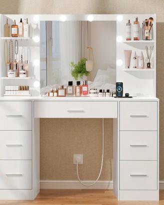 Grande Scrivania Da Trucco con specchio luce led