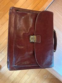 Borsa Lavoro Cartella Vera Pelle Vintage Orna