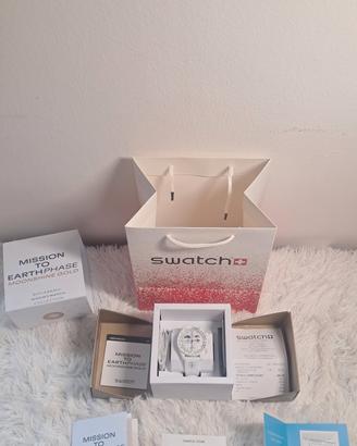 Swatch Omega Earthphase Moonshine Gold Bianco