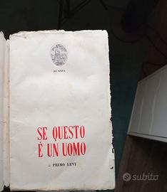 Primo Levi "Se questo è un uomo" 1° edizione 1947