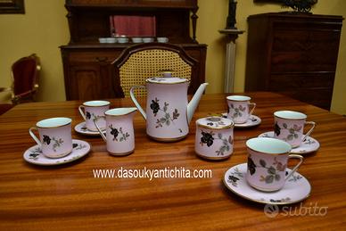 Servizio da caffè porcellana rosa Sevres vintage