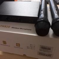 microfoni wireless senza filo con ricevitore nuovo