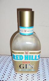 red hills dry gin gold label vintage