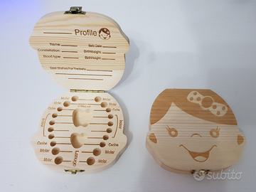 Scatola in legno per dentini da latte