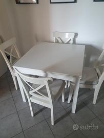 set tavolo da pranzo + 4 sedie