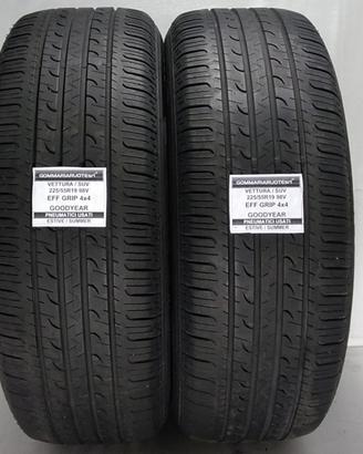 2 PNEUMATICI USATI 225/55R19 98V EFF GRIP SUV GOOD