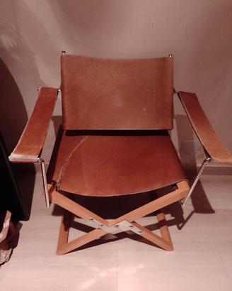 Sedia in legno e vacchetta