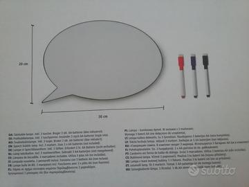 Lavagnetta luminosa a forma di fumetto