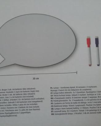 Lavagnetta luminosa a forma di fumetto