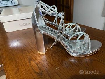 Sandali glitterati argento
