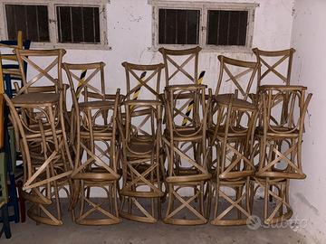 sedie legno e rattan