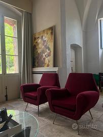 Divano vintage in stile art déco con 2 poltrone