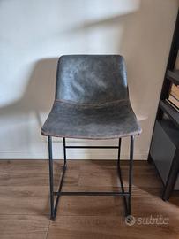 Set 3 Sgabelli Bar Moderni Similpelle Grigia