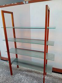 libreria legno e vetro