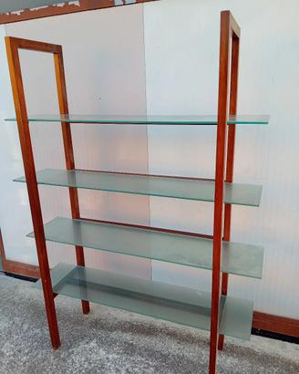 libreria legno e vetro